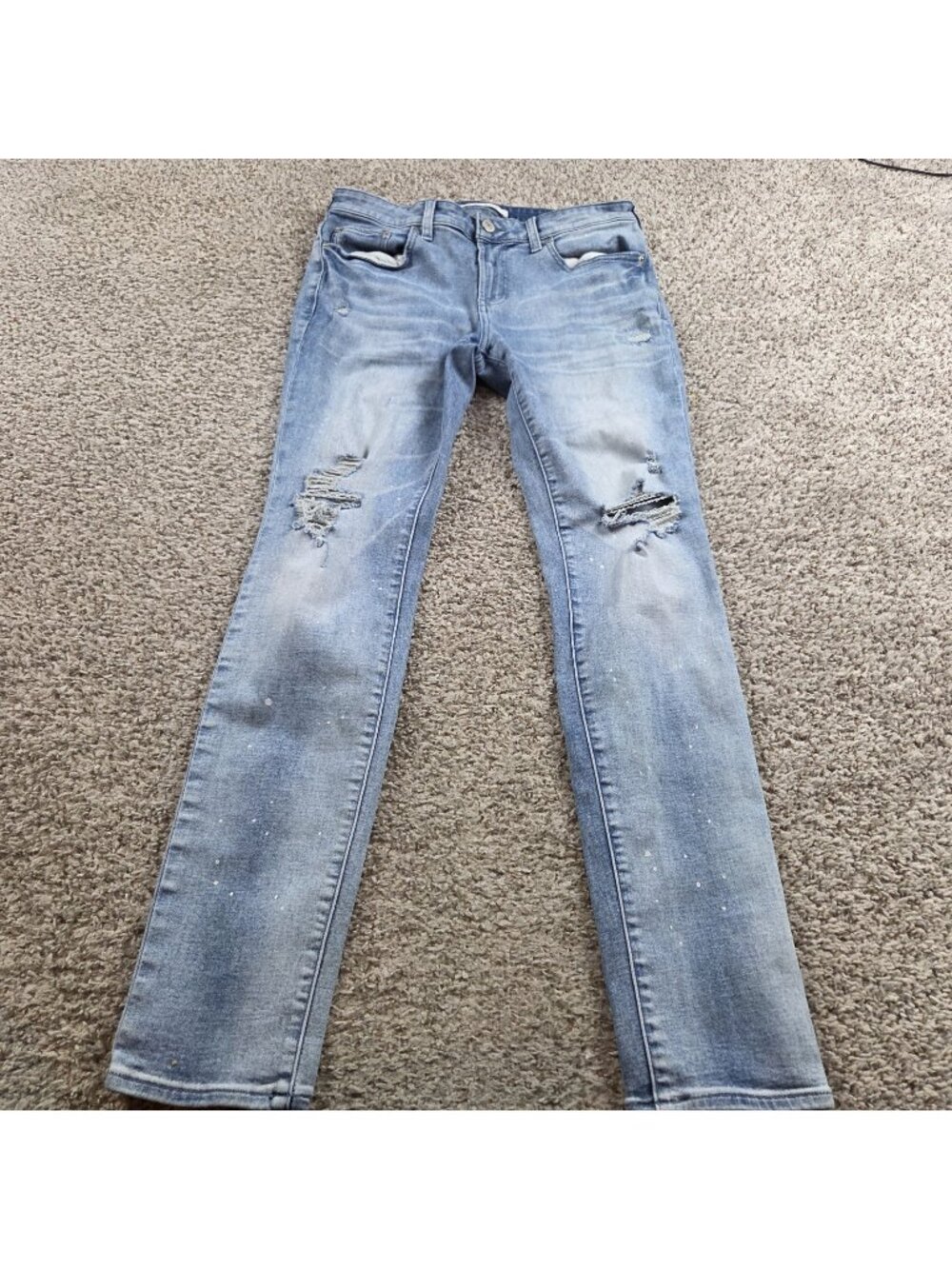 Pacsun Jeans Mens 30x30 Stacked Skinny Light Wash Denim Distressed